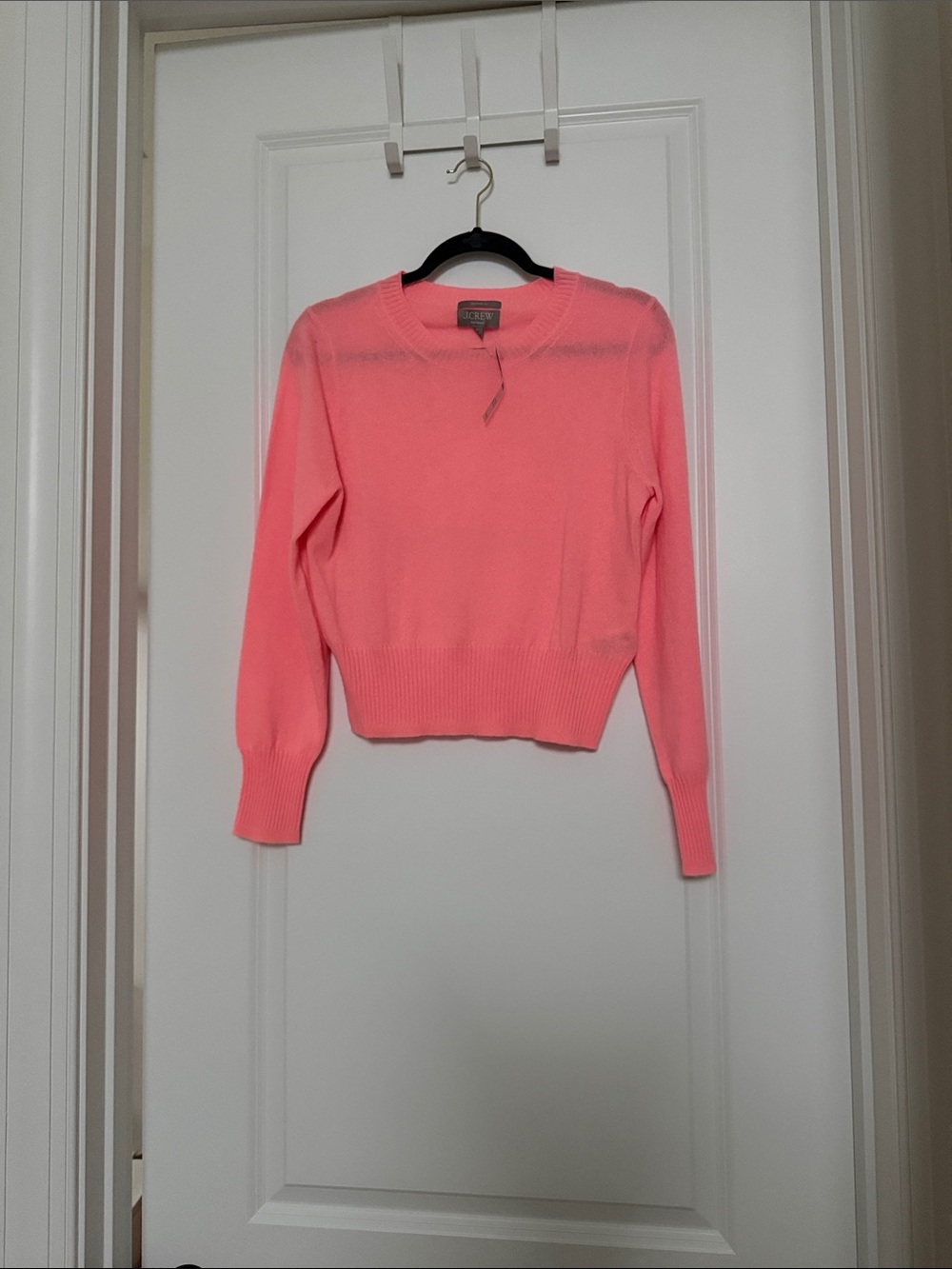 J. Crew Neon Coral Crewneck Sweater